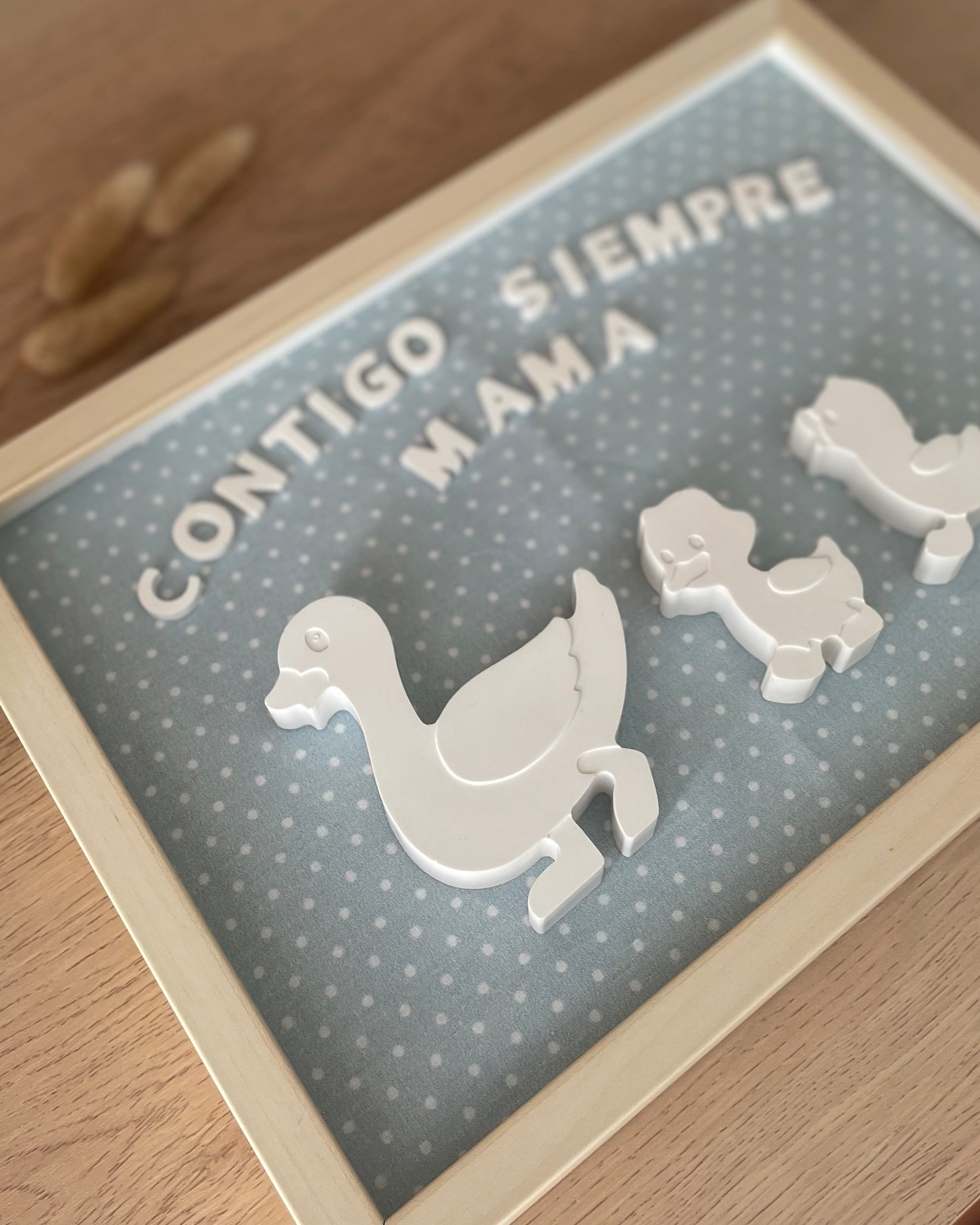 Cuadro mamá pato y sus patitos