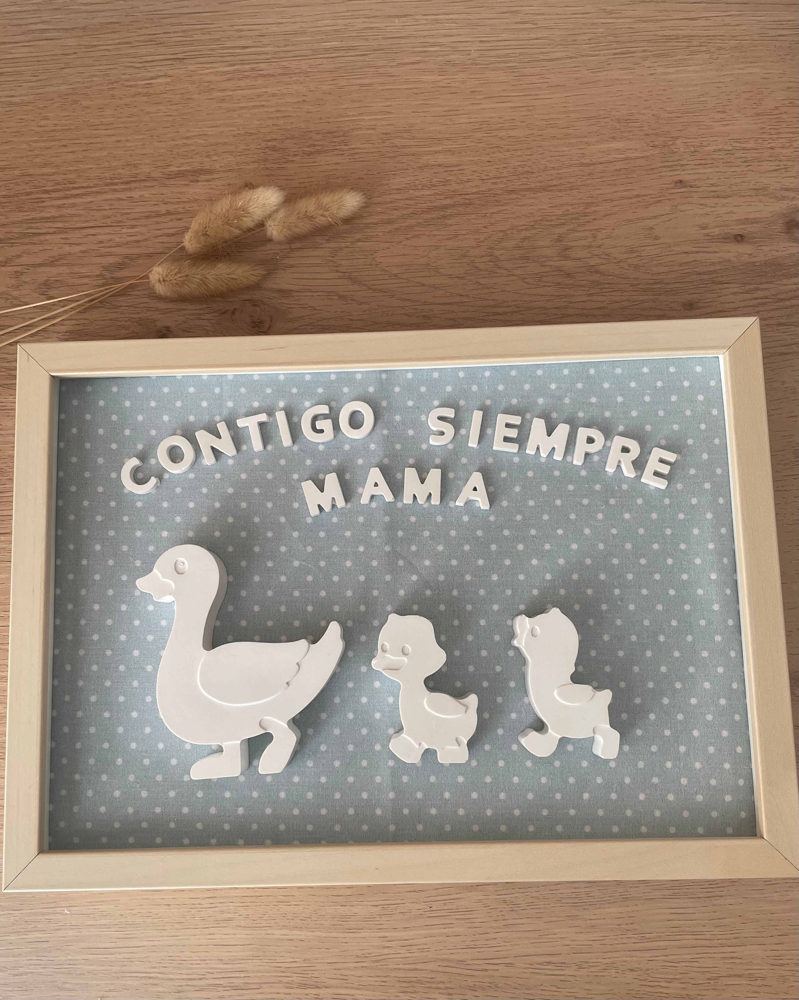 Cuadro mamá pato y sus patitos