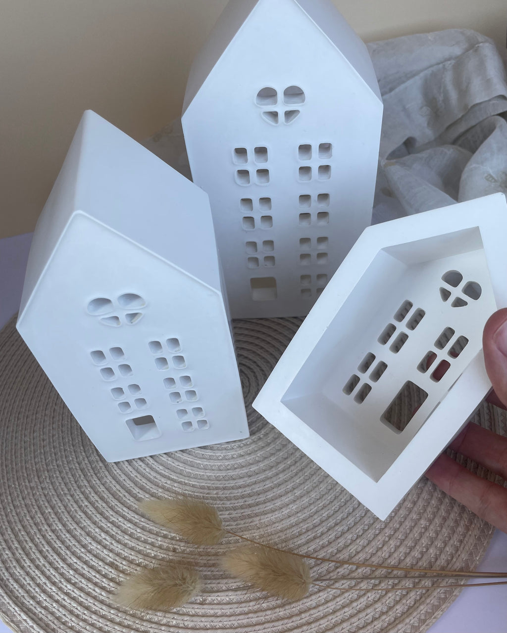 Set de 3 casas portavelas