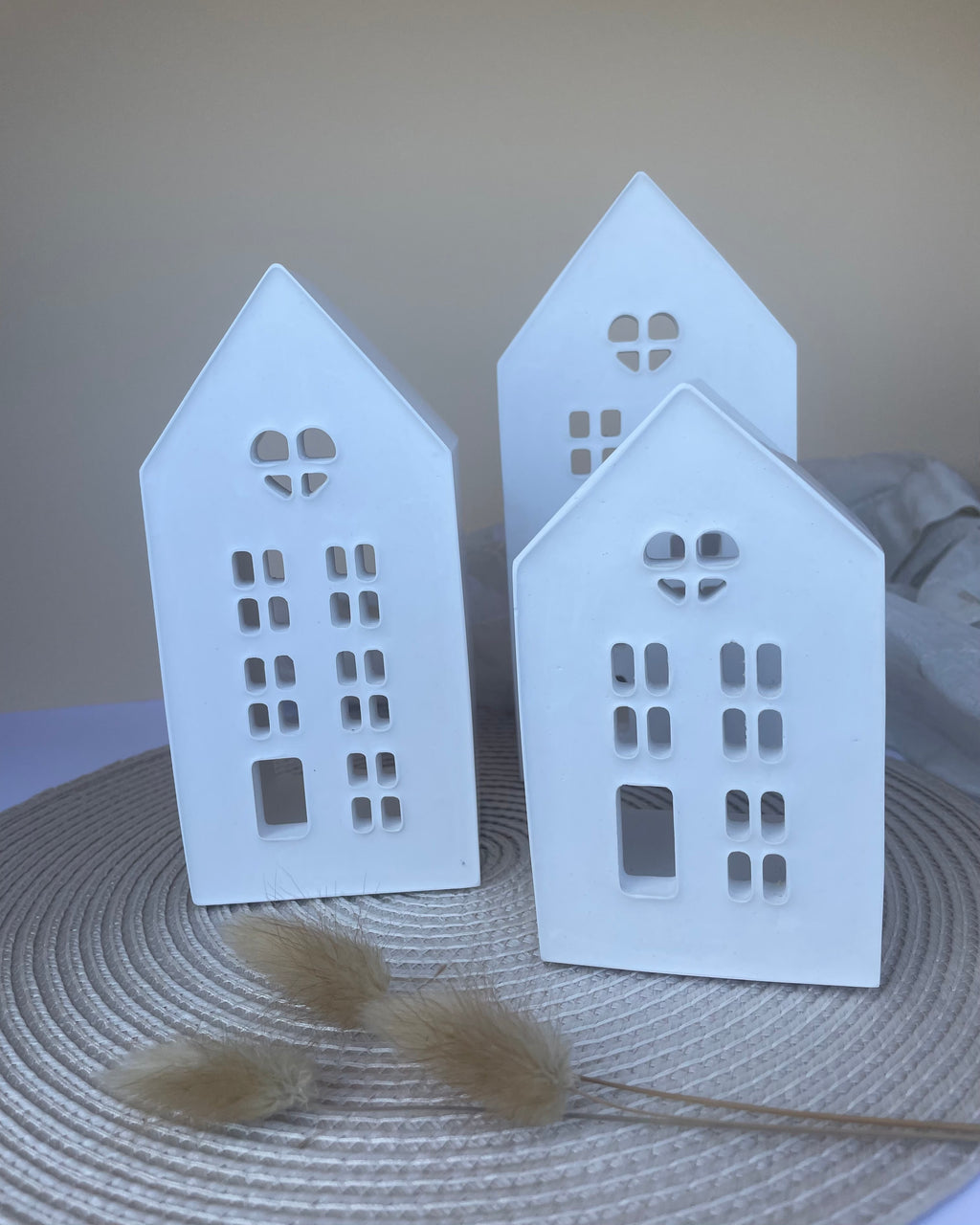 Set de 3 casas portavelas