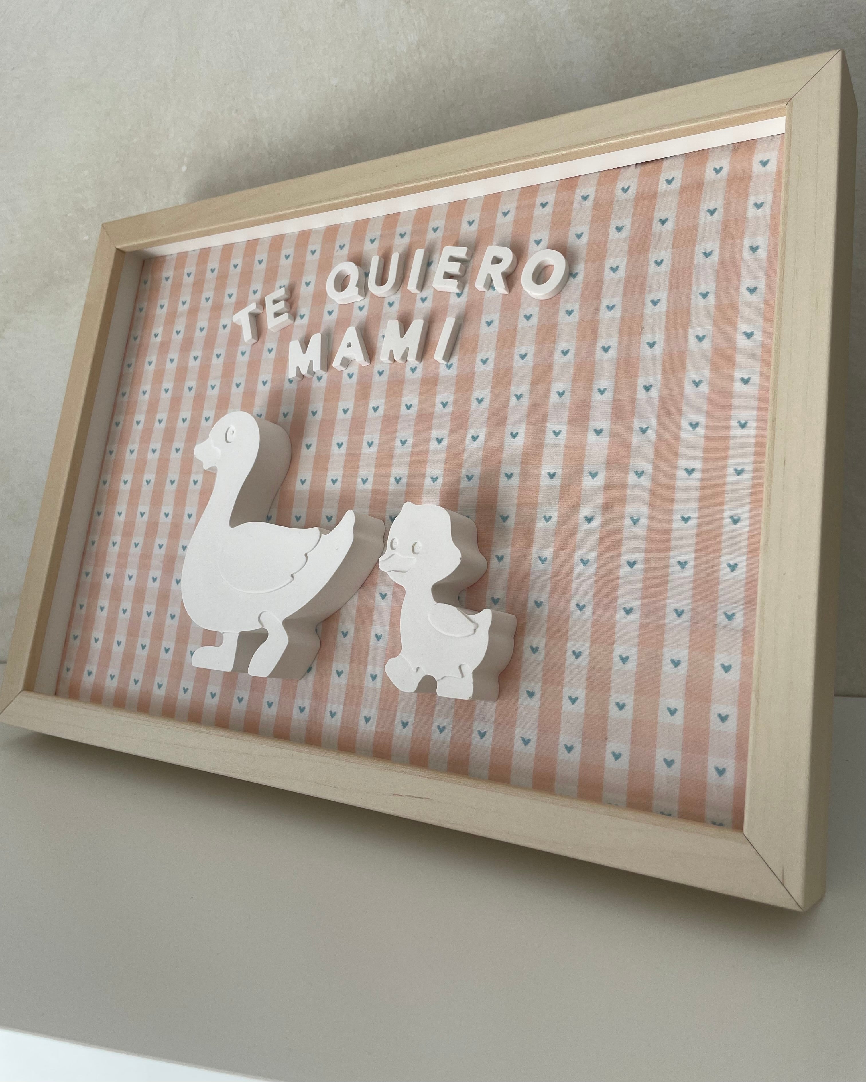 Cuadro mamá pato y sus patitos