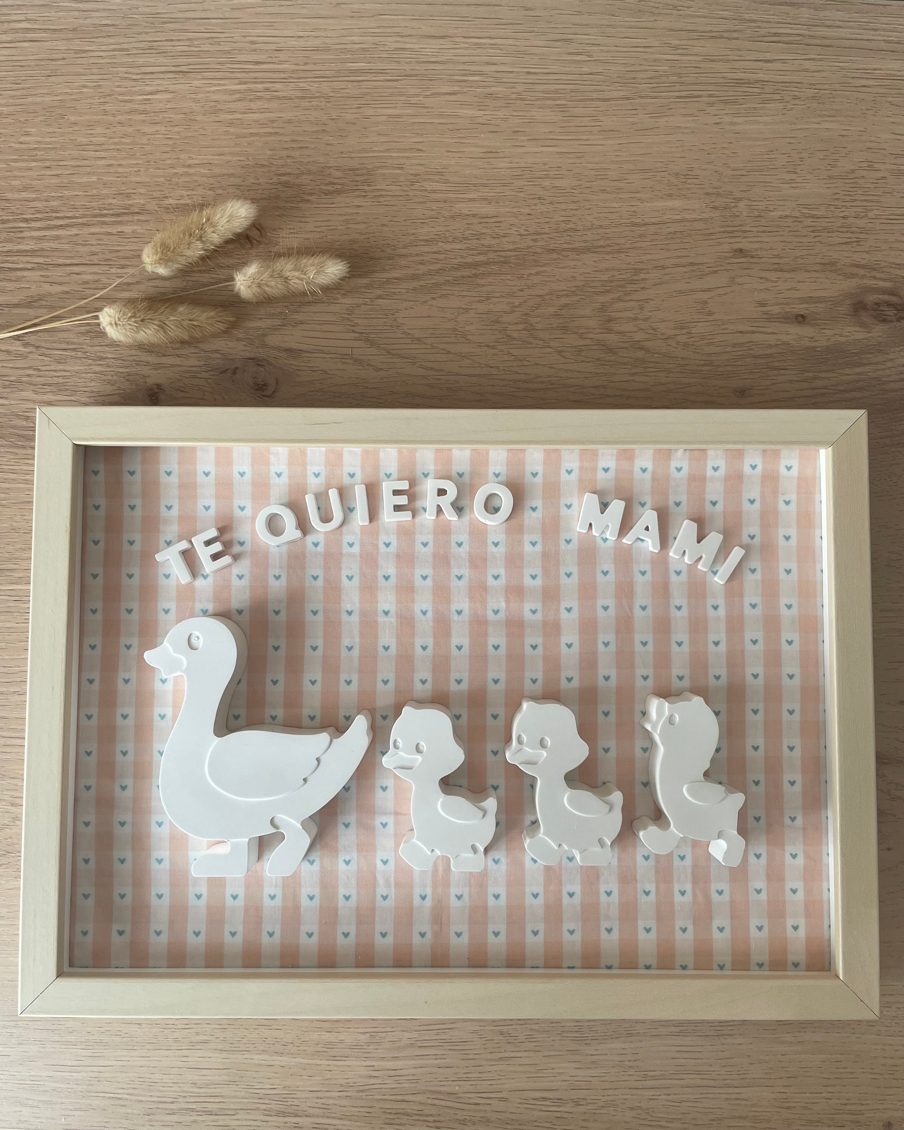 Cuadro mamá pato y sus patitos