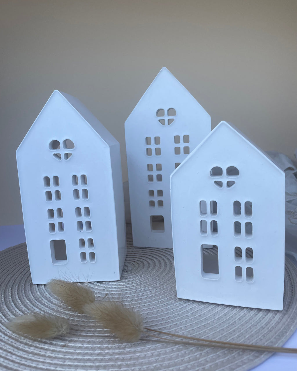 Set de 3 casas portavelas