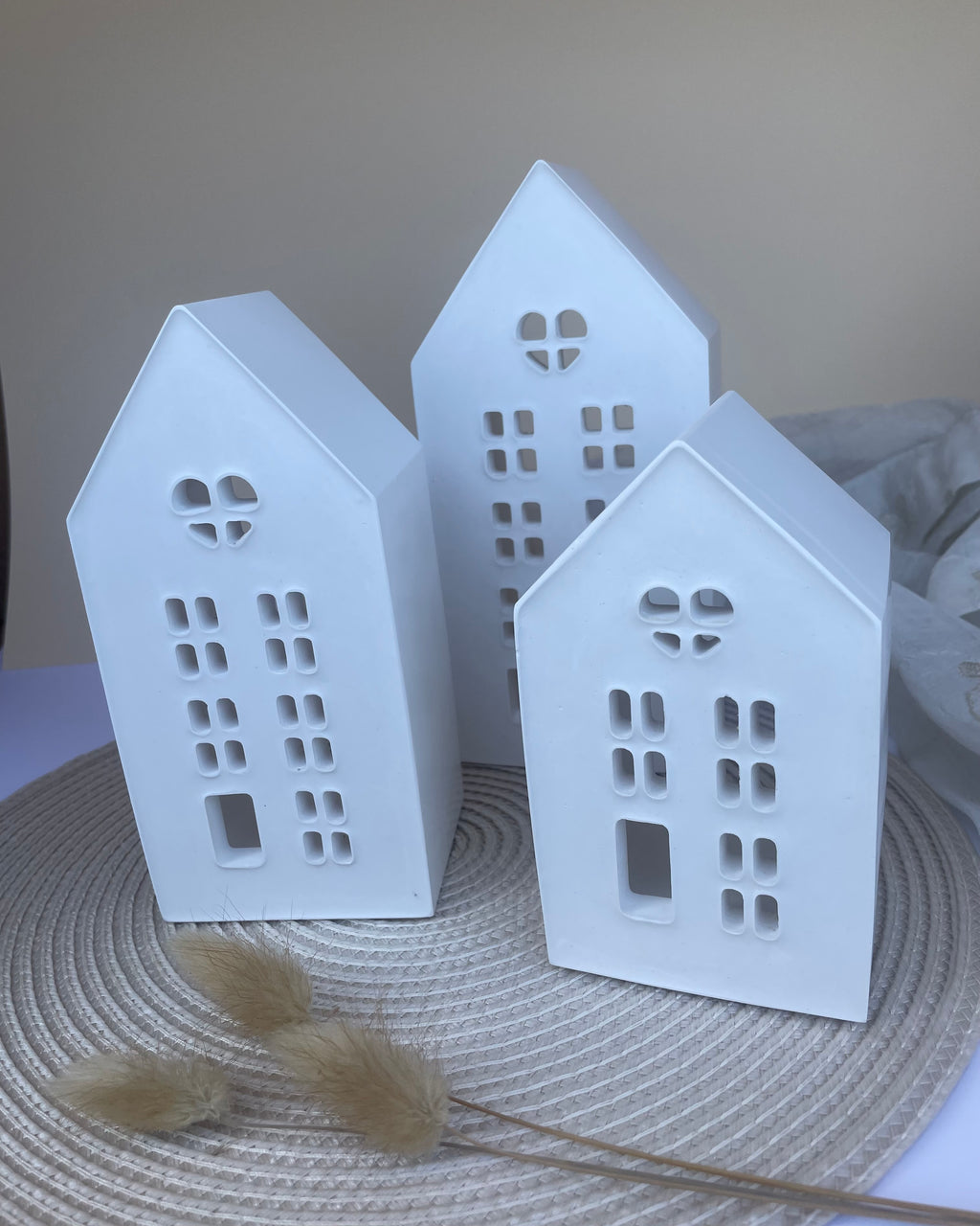 Set de 3 casas portavelas