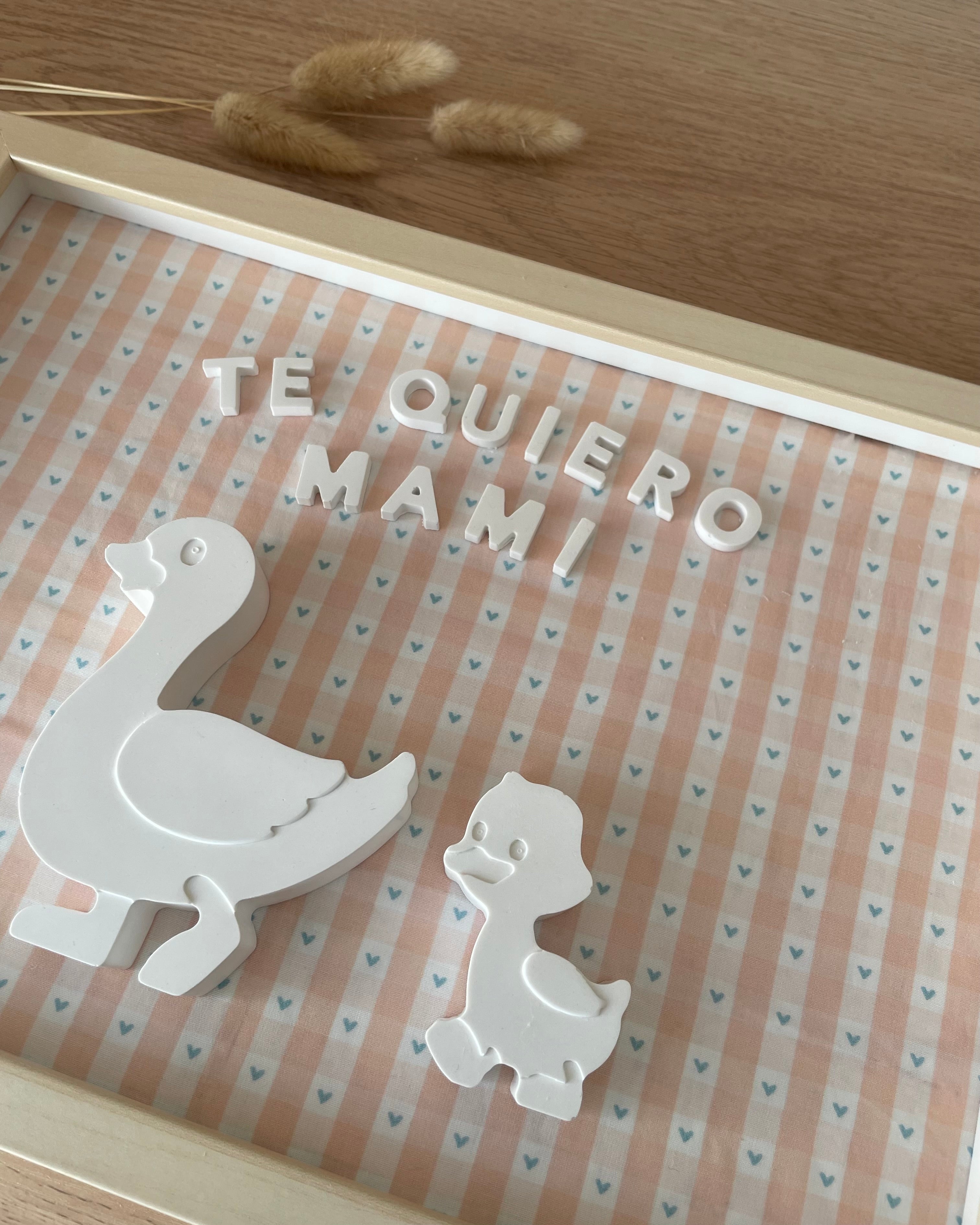 Cuadro mamá pato y sus patitos